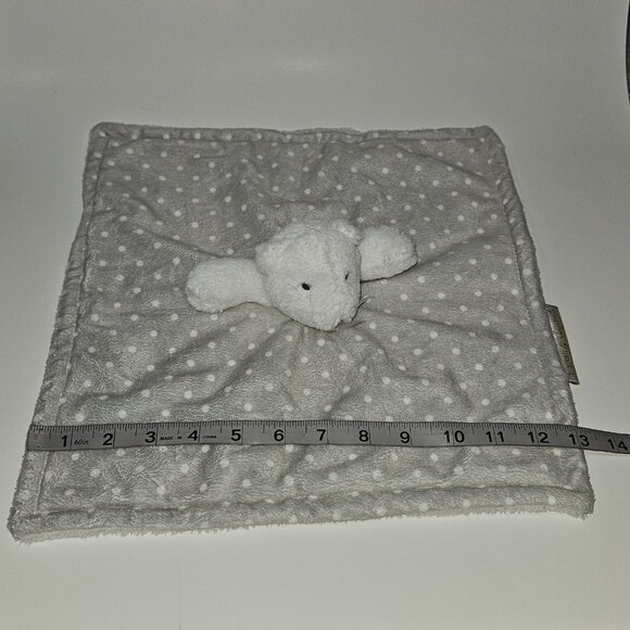 Blankets & Beyond Gray White Teddy Bear Lovey Fleece Plush Baby Toy Polka Dots - Picture 9 of 10